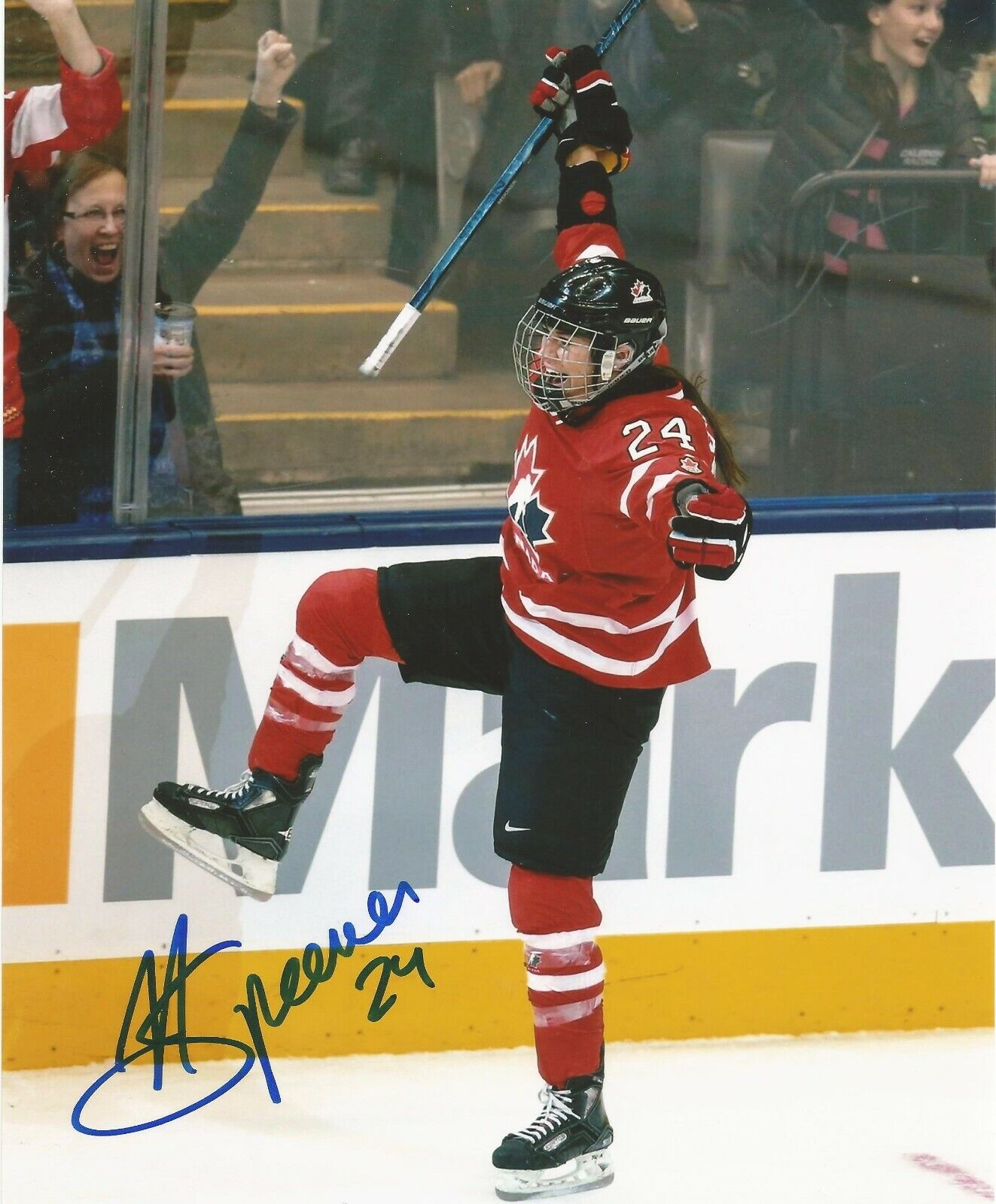 NATALIE SPOONER SIGNED TEAM CANADA 8x10 Photo Poster painting #2 with COA -