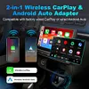 Wired To Wireless Carplay & Android Auto 2 in 1 Dongle USB Plug and Play Adapter