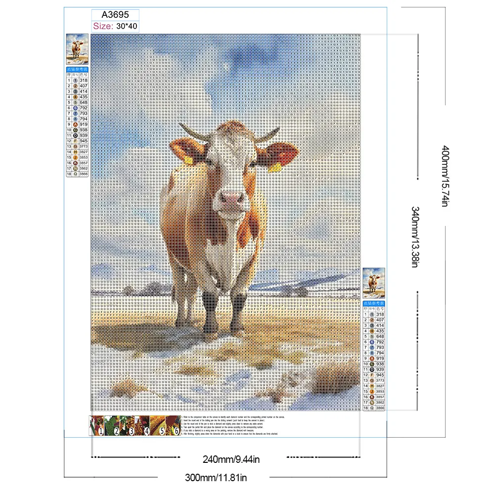 Diamond Painting - Full Round Drill - Cow(Canvas|30*40cm)