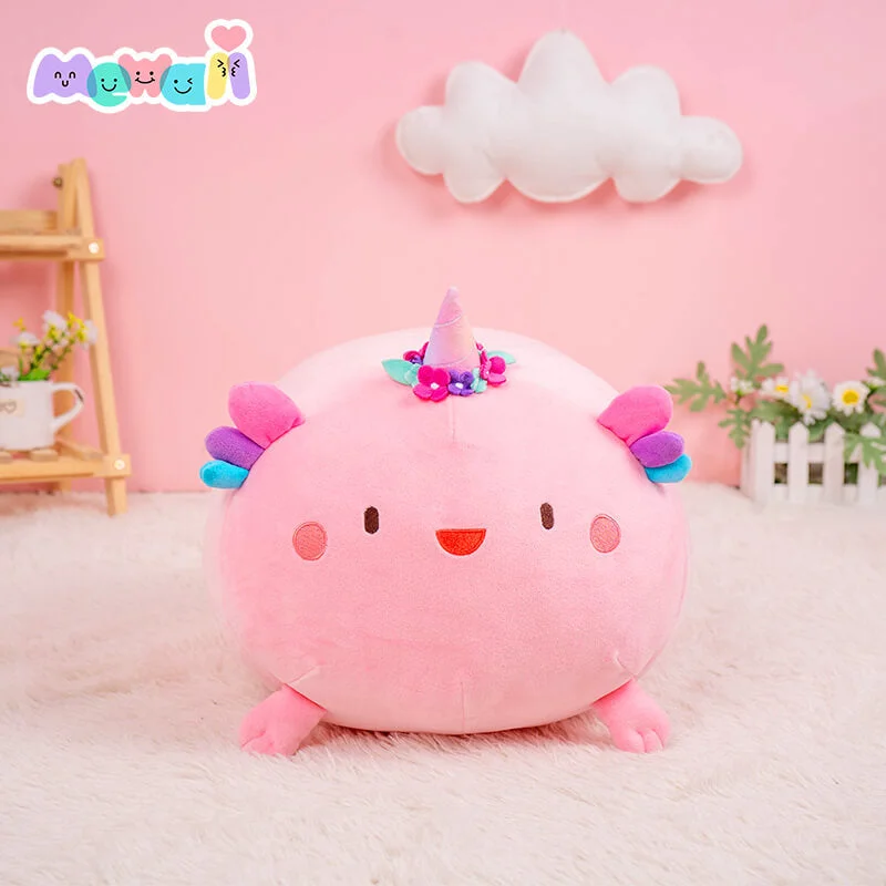 Mewaii® Fluffffy Family Axolotl Queen Stuffed Animal Kawaii Plush Pillow Squishy Toy