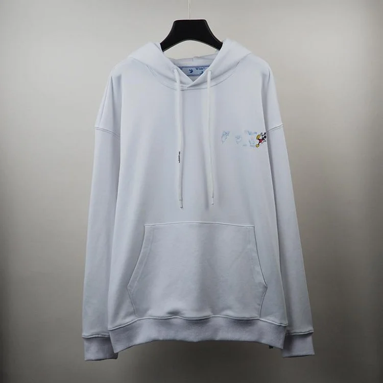 Off White Hoodie Cartoon Printed Pullover Hoodie Autumn Men and Women Street Sweater Owt