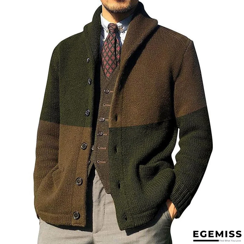 Cardigan Color Matching Button Long Sleeve Knitted Coat | EGEMISS