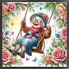 Happy Old Lady-11CT Stamped Cross Stitch 45*45cm tapestrymarket