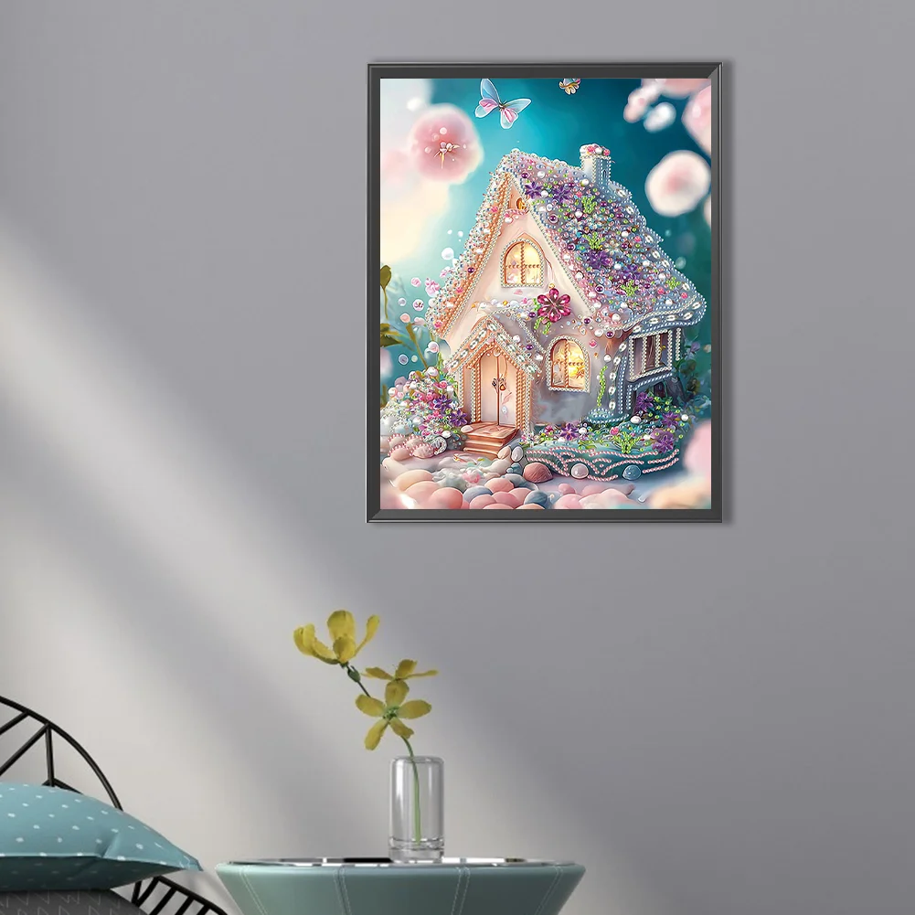Diamond Painting - Partial Special Shaped Drill - Garden House(30*40cm)