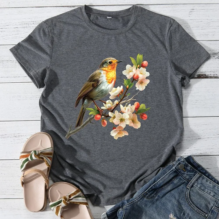 Nature animal bird Round Neck T-shirt-0025933