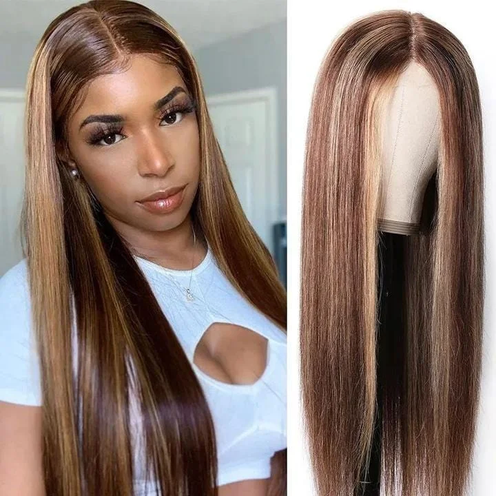 Brand Day Honey Blonde Color Straight Lace Part Wig Flash Sale