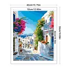 Santorini Blooms Full 11CT DIY Stamped Needlework Embroidery Kit 15.74x19.68inch Embroidery Needlepoint Starter Kits Cross Stitch Art and Crafts Kits for Beginners Adults Home Decor