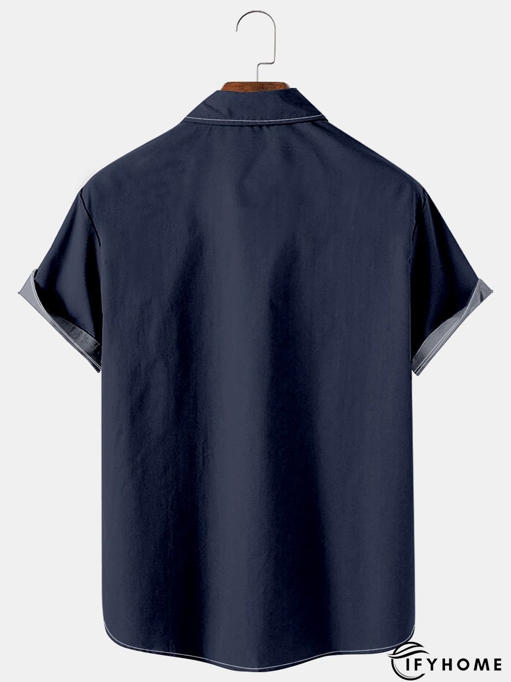 Mens Crucifix Print Casual Breathable Short Sleeve Bowling Shirt | IFYHOME