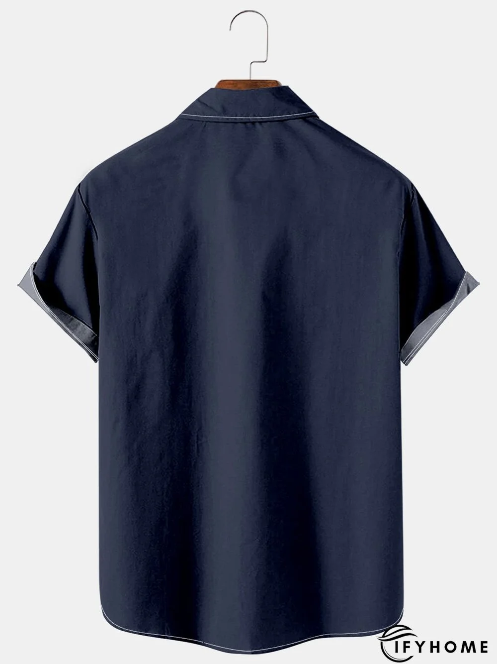 Mens Crucifix Print Casual Breathable Short Sleeve Bowling Shirt | IFYHOME