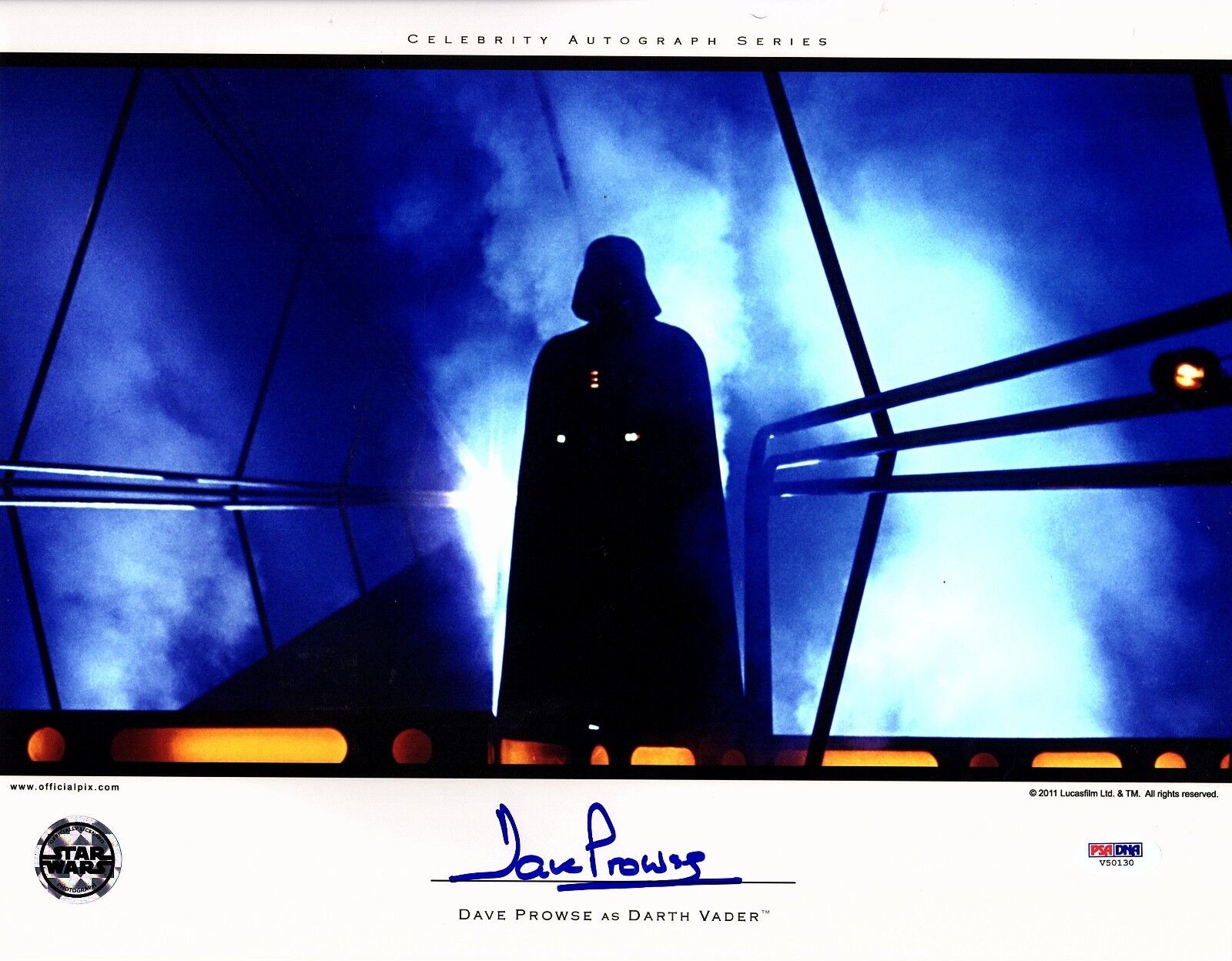 DAVE PROWSE Signed Darth Vader STAR WARS 11x14 Official Pix Photo Poster painting PSA/DNA V50130