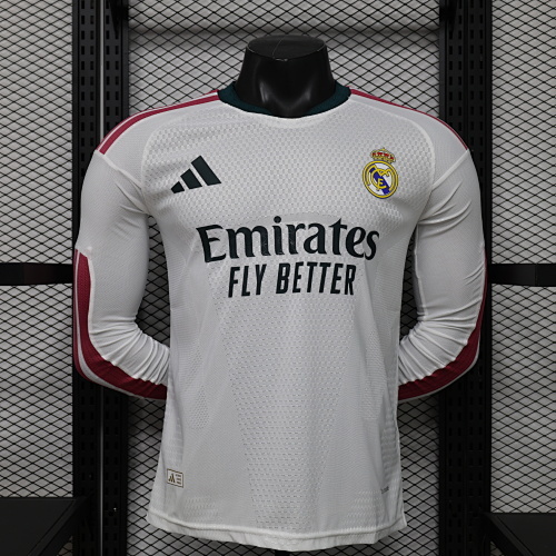 2026/2027  Long Sleeve Player Version Real Madrid Home Jersey 1:1 Thai Quality