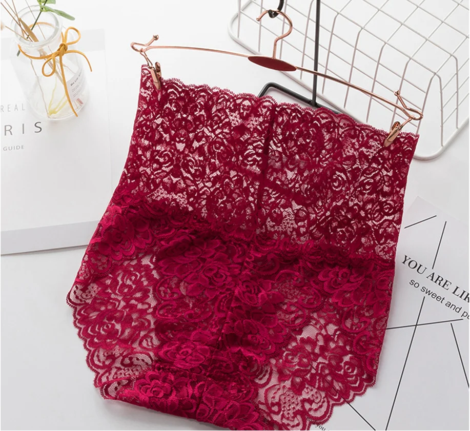 Billionm Women's Panties Sexy Lace Panties Lingerie High Waist Plus Size Transparent Underpants Butt Lifter Briefs Panty Underwear