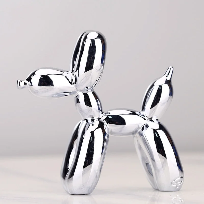 Nordic Resin Dog Crafts electroplating balloon dog sculpture home decorations modern living room desktop animal decor Ornament