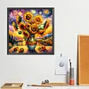 Diamond Painting-5D Full Round Drill Sunflowers in a Vase(40x40cm)