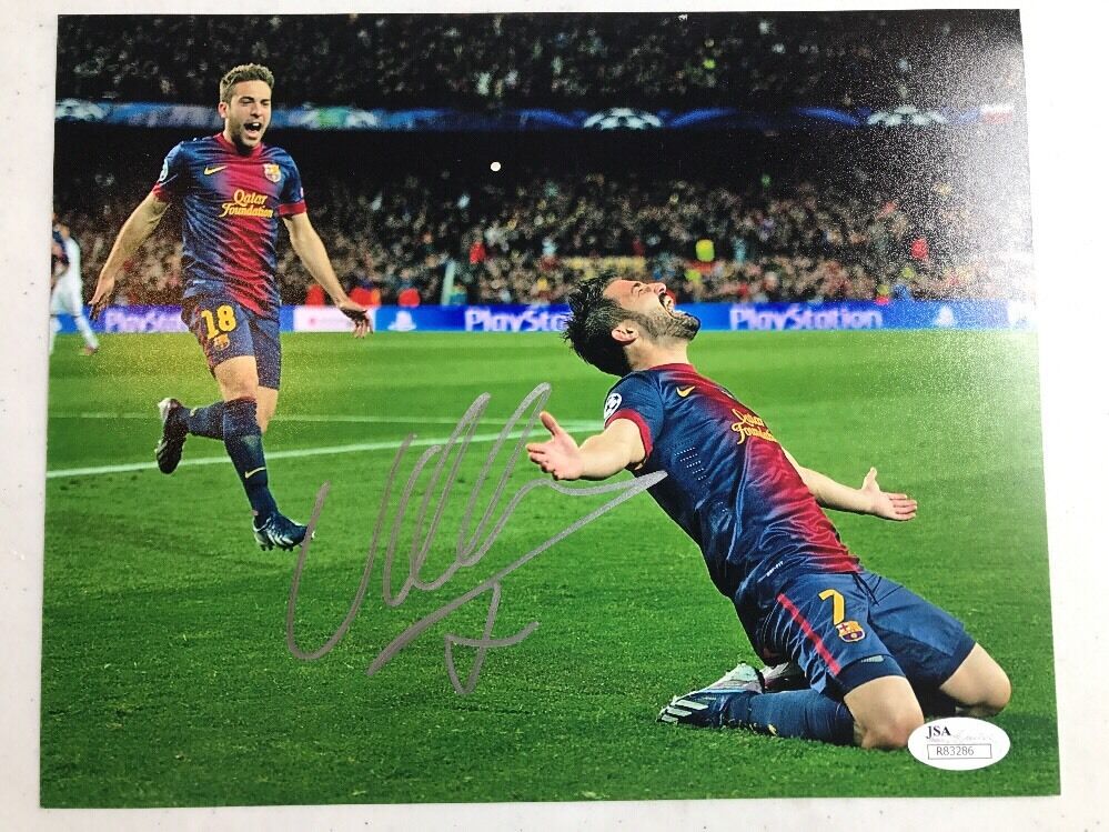 David Villa Signed 8x10 Photo Poster painting Autographed JSA/COA Spain Barcelona