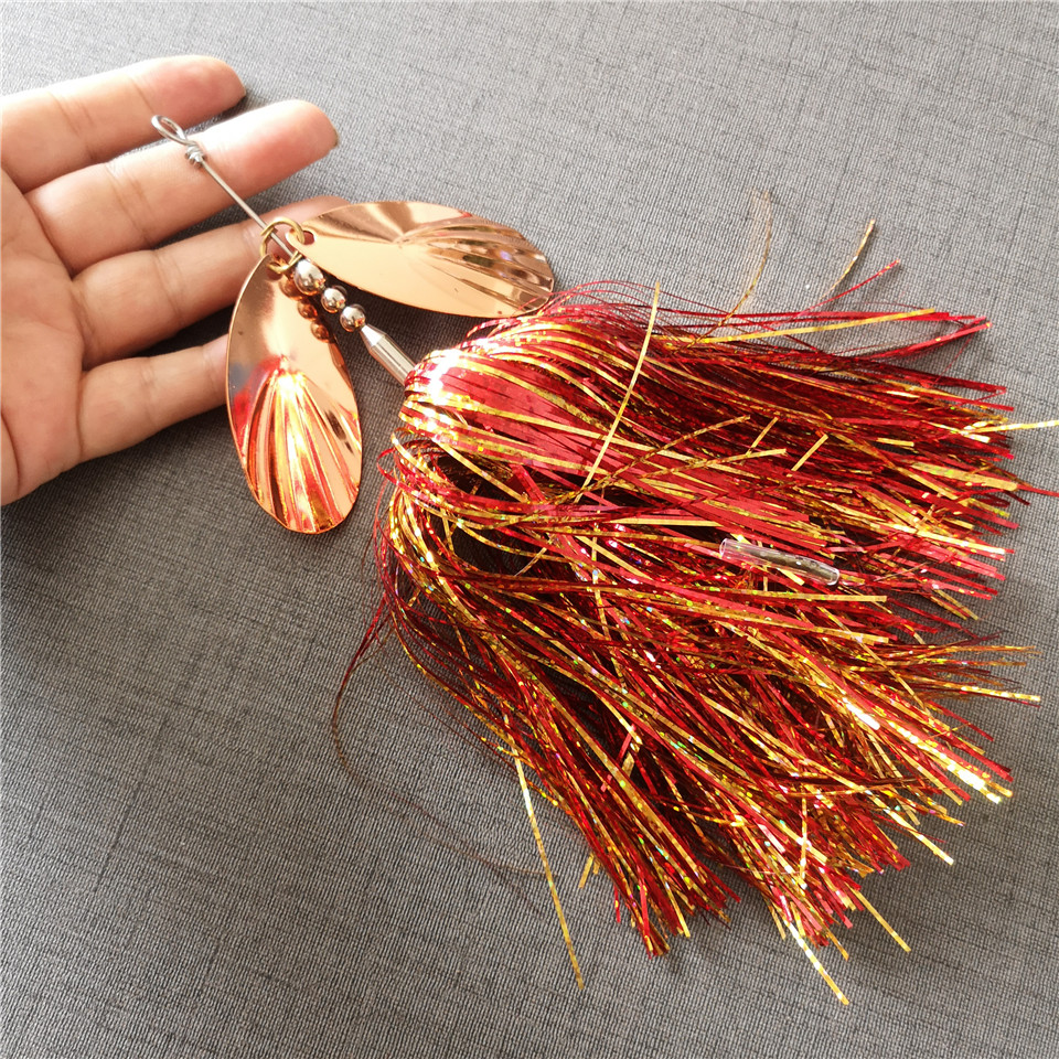Buzzbait Metal Spinner Fishing Lure  22cm/45g Jig Spinner Bait Sequin Lure Jig Head Metal Spoons