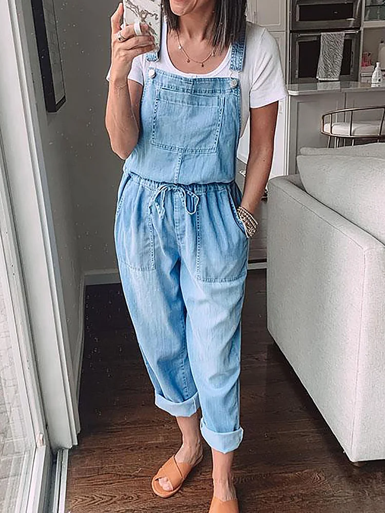 Pockets Women Denim Jumpsuits & Rompers