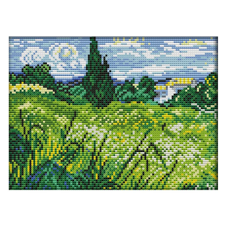 Joy Sunday Scenery 14CT Stamped Cross Stitch 27*19CM