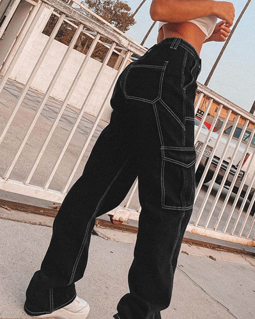 Fashionv-Pocket Stretch Casual Everyday Women's Straight Leg Jeans