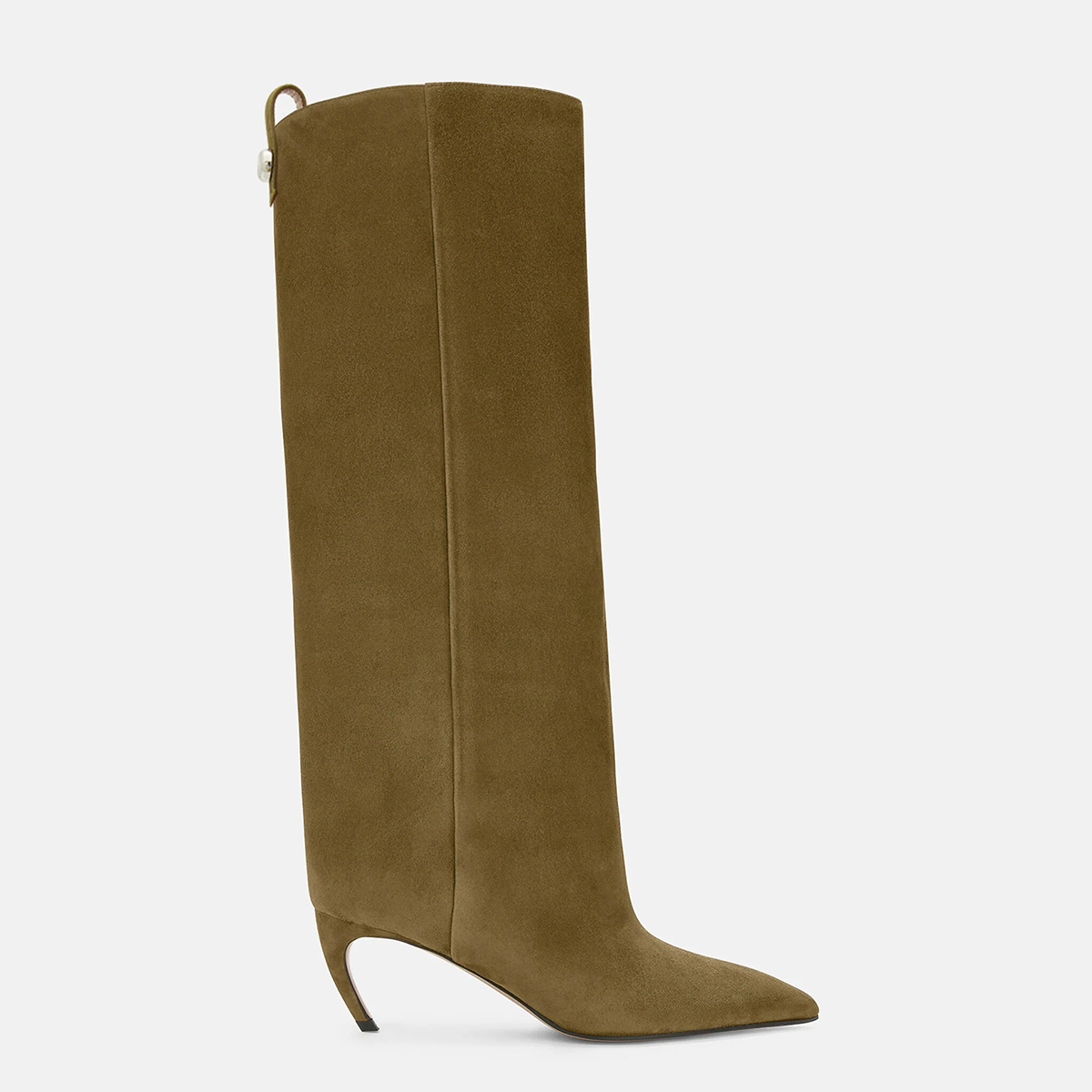 70mm Women's Pointed Toe Stiletto Heel Knee Boots-MERUMOTE