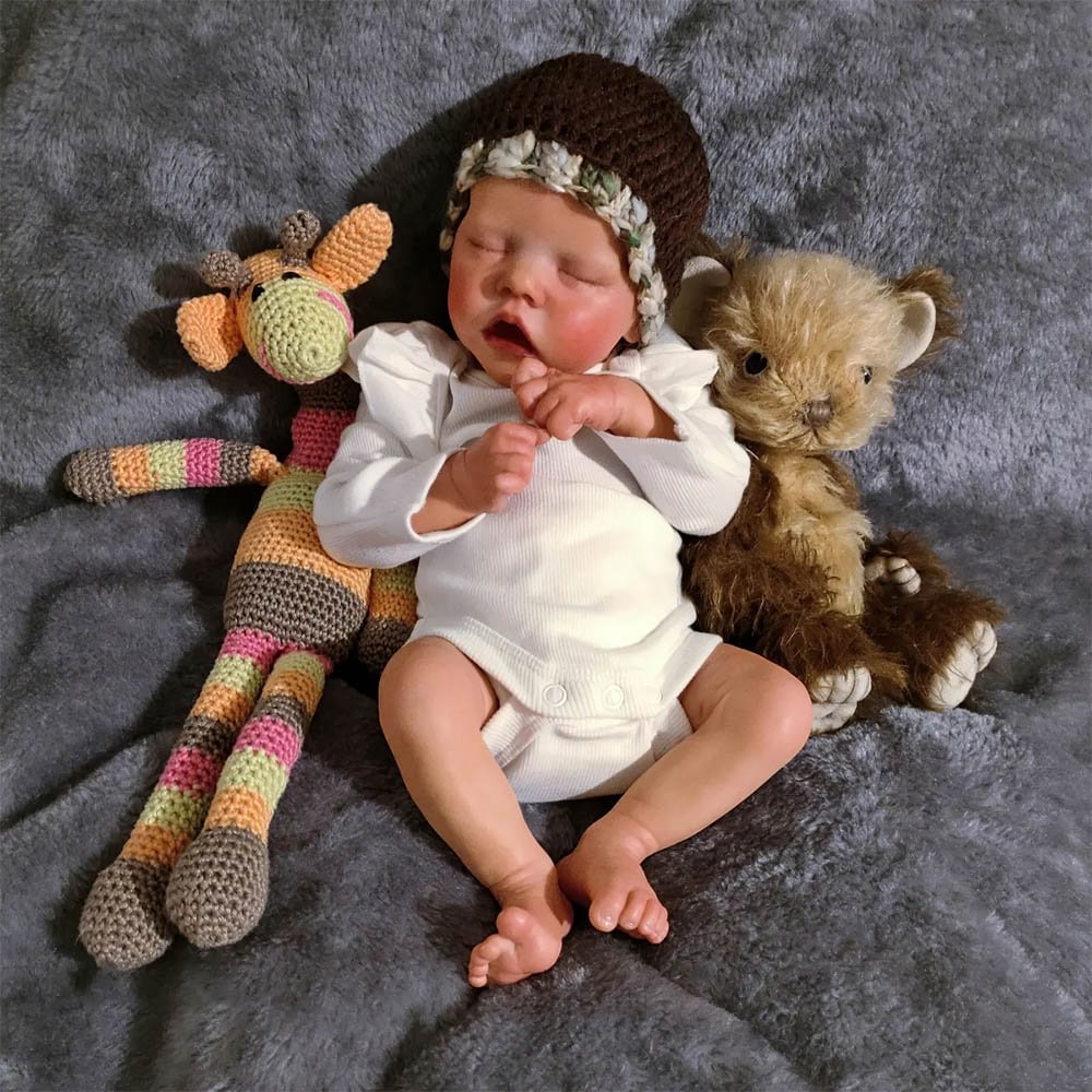 12" Cute Lifelike Handmade Soft Silicone Body Sleeping Reborn Girl Baby Doll Named Banda