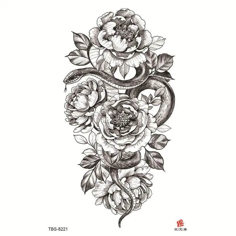 Tattoo Sticker Flower Temporary Sleeve Tattoo Waterproof Sexy Body Art Fashion