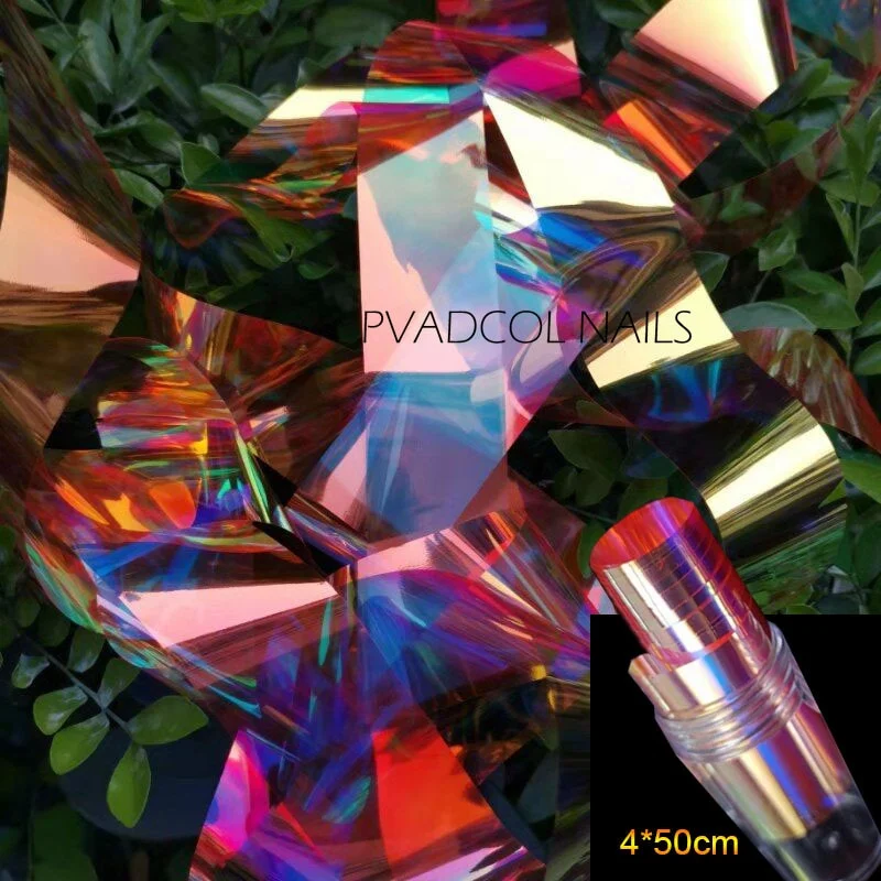 Japanese Nail Art Ice Aurora Nail Sticker Decals Korean Trendy Nails Design Self Adhesive Holographic Slider Manicure Decoration-Nail Inspo