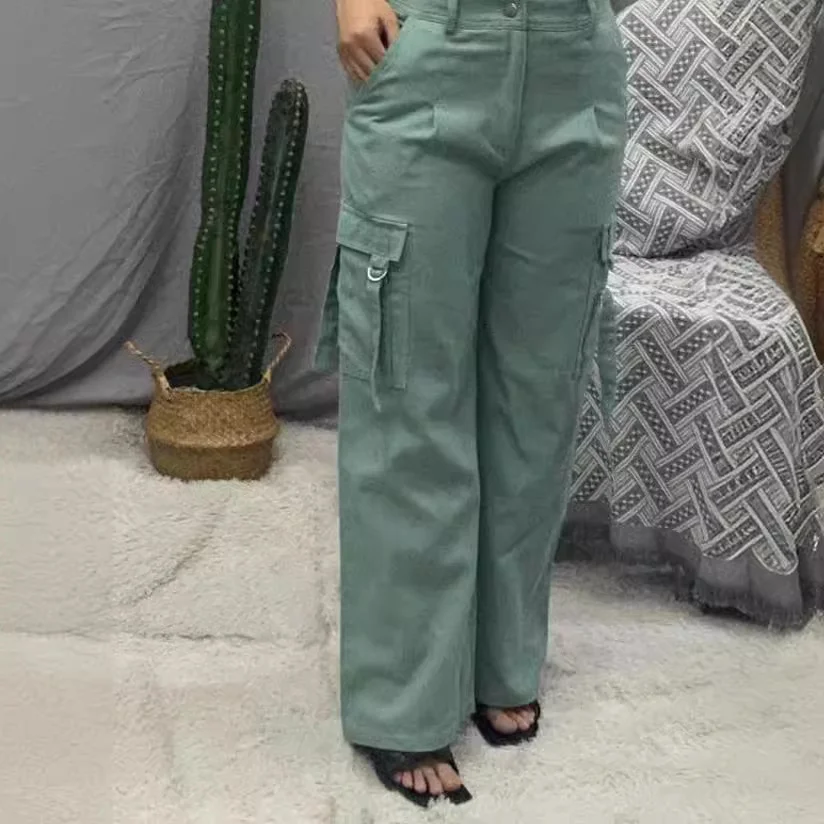 Wongn Wongn Street Fashion Retro Overalls Multi-Pocket Casual Straight Pants