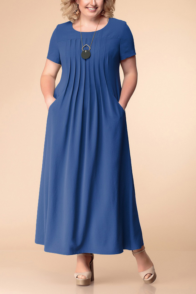 plus-size-double-pocket-crinkle-chest-short-sleeve-maxi-dress