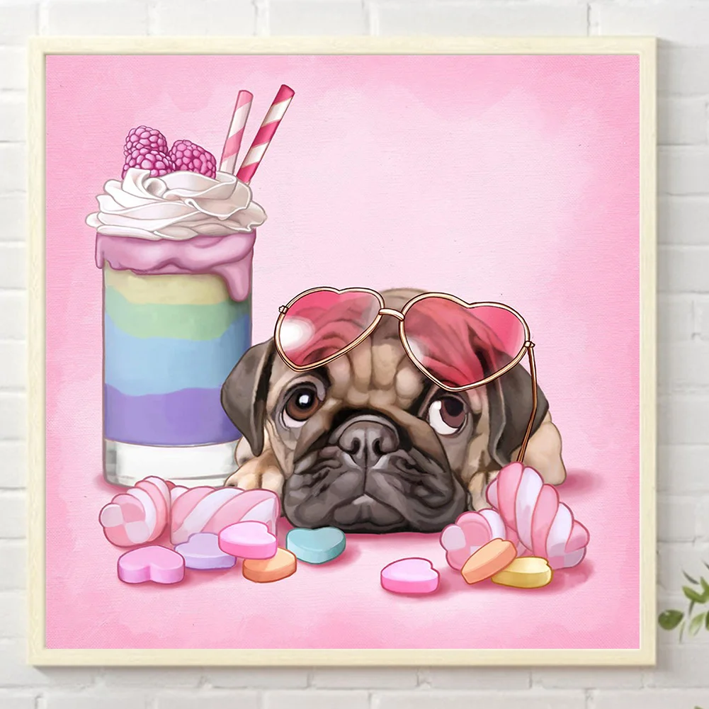 Partial AB Diamond Painting - Full Round Drill - Dog(Canvas|50*50cm)