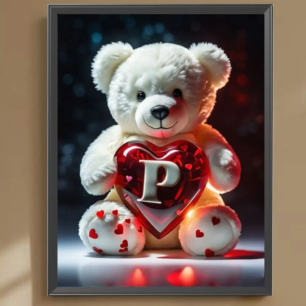 Diamond Painting - Full Square Drill - Bear Love P(Canvas|35*45cm)