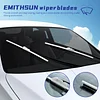 EMITHSUN OEM QUALITY 22" + 22" Premium All-Seasons Durable Stable And Quiet White Windshield Wiper Blades (Set of 2)