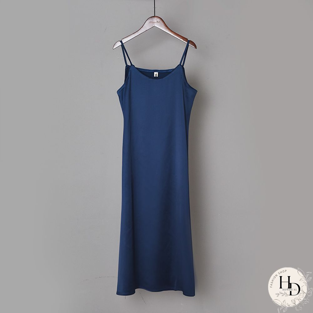 Ordfree Summer Women Long Satin Slip Dress Spaghetti Strap Elegant Lady Sexy Satin Party Dress S-4XL