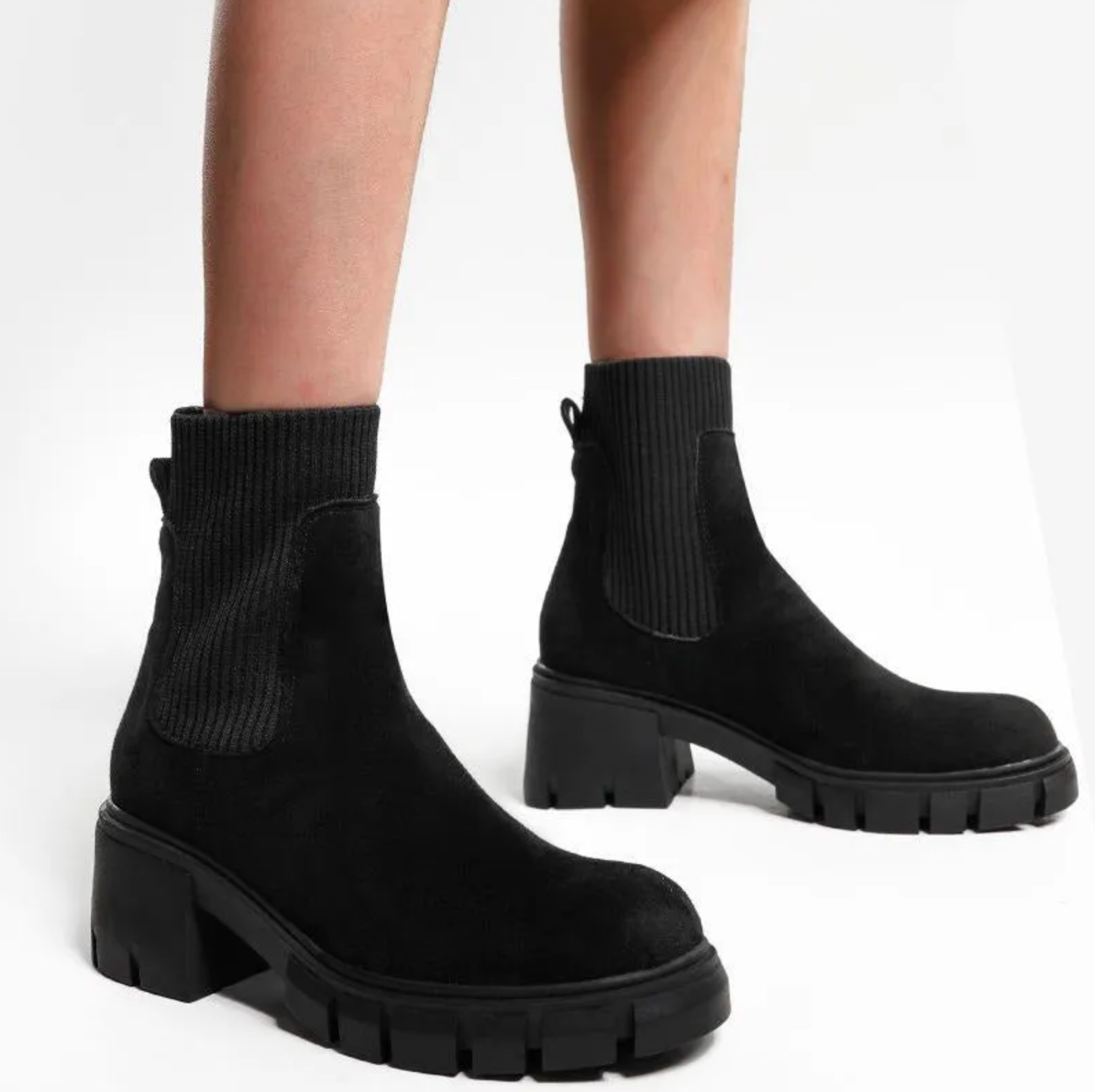 Comelyy sock boots thick heel platform martin boots mumuwear