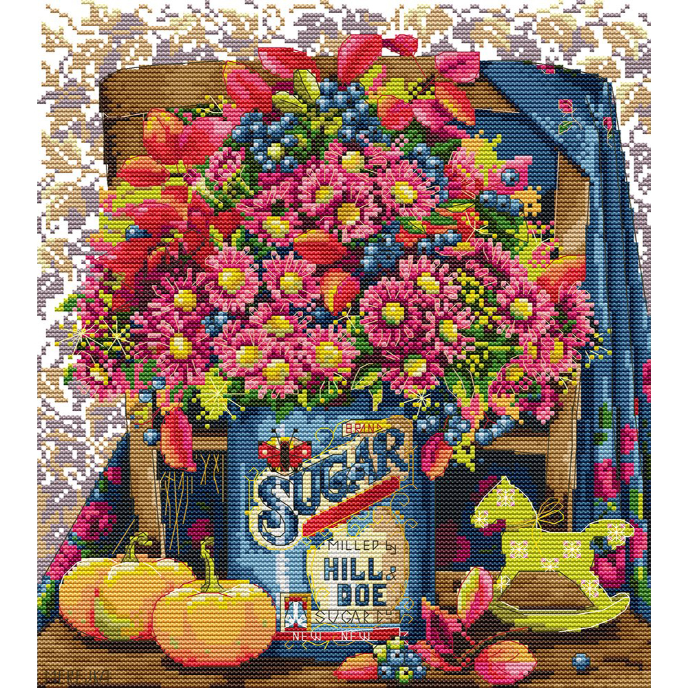 

Daisy Vase - 11CT Counted Cross Stitch - 41*46CM, 501 Original
