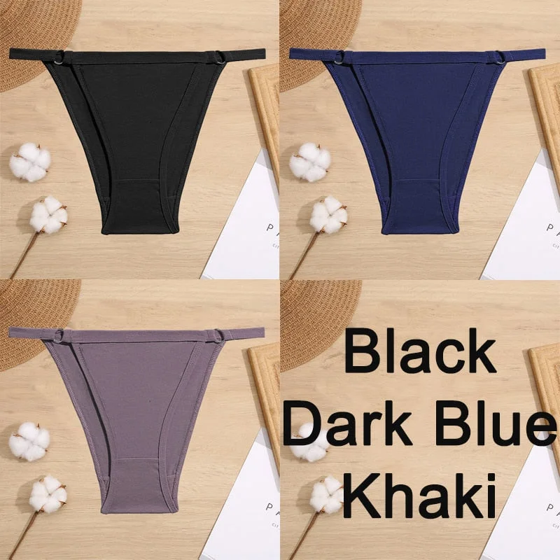 3PCS/Set Cotton Panties Underwear Bikini Style Women's Lingerie Sexy Panties Female Underpants Design Waist Band Briefs Pantys