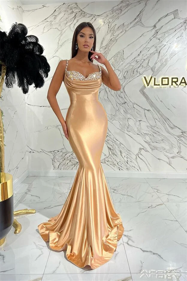 Mermaid Spaghetti-Straps Sweetheart Evening Dress With Sequins Online | Ballbellas Ballbellas