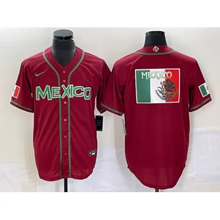 Men's Mexico Baseball 2023 Red World Baseball Classic Team Big Logo Stitched Jersey LY4E