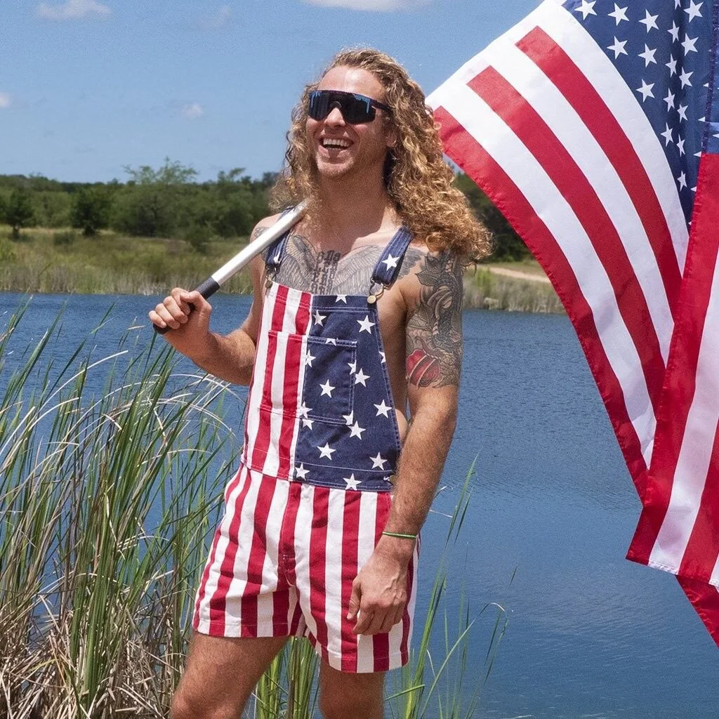 Men's US Independence Day Flag Jumpsuit Romper