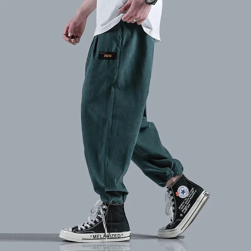 Aonga Back to School 2022 Quality Men's Loose Beam Ankle Pants Harem ...