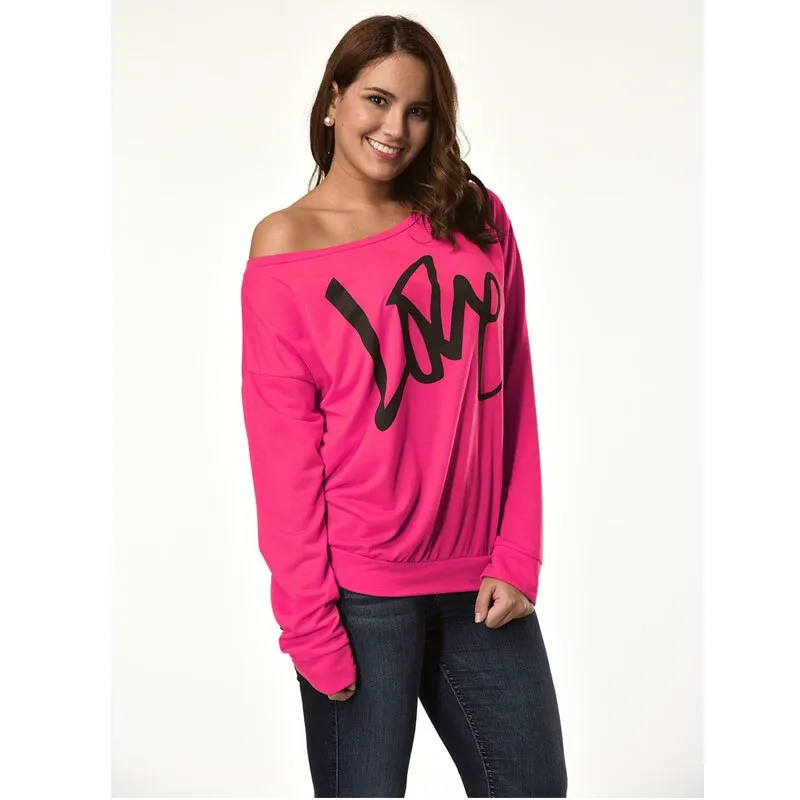 Plus size 5 XL love Women hoodies sweatershirt 2021 O Neck Fashion Couple streetwear Casual Trend Tops