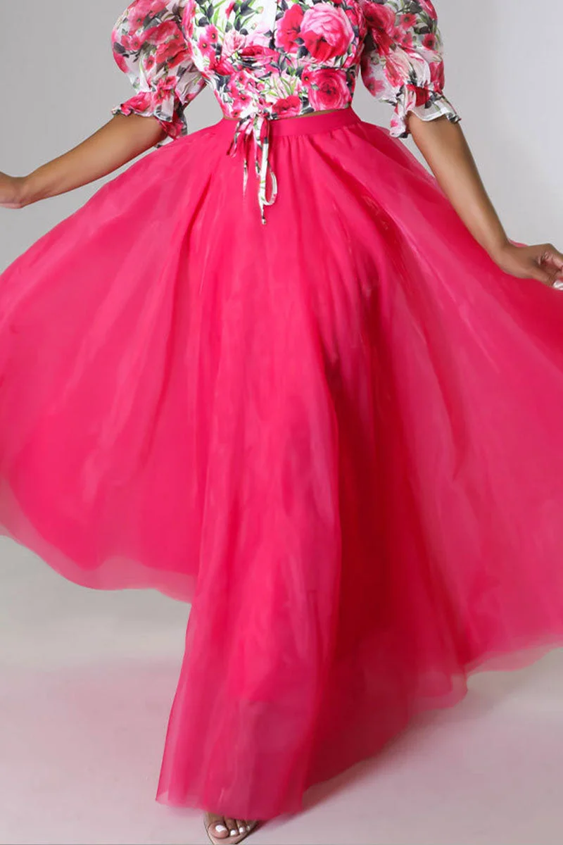 Casual Solid Split Joint High Waist Type A Solid Color Bottoms