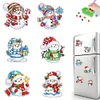 6Pcs Acrylic Christmas Snowman Diamond Painting Refrigerator Magnet for DIY Art
