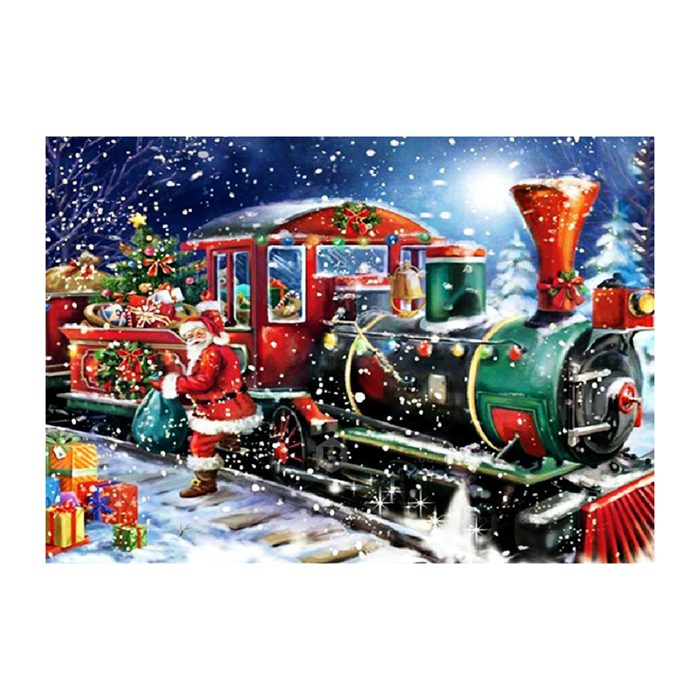 Christmas Train 40x30cm(canvas) full round drill diamond painting