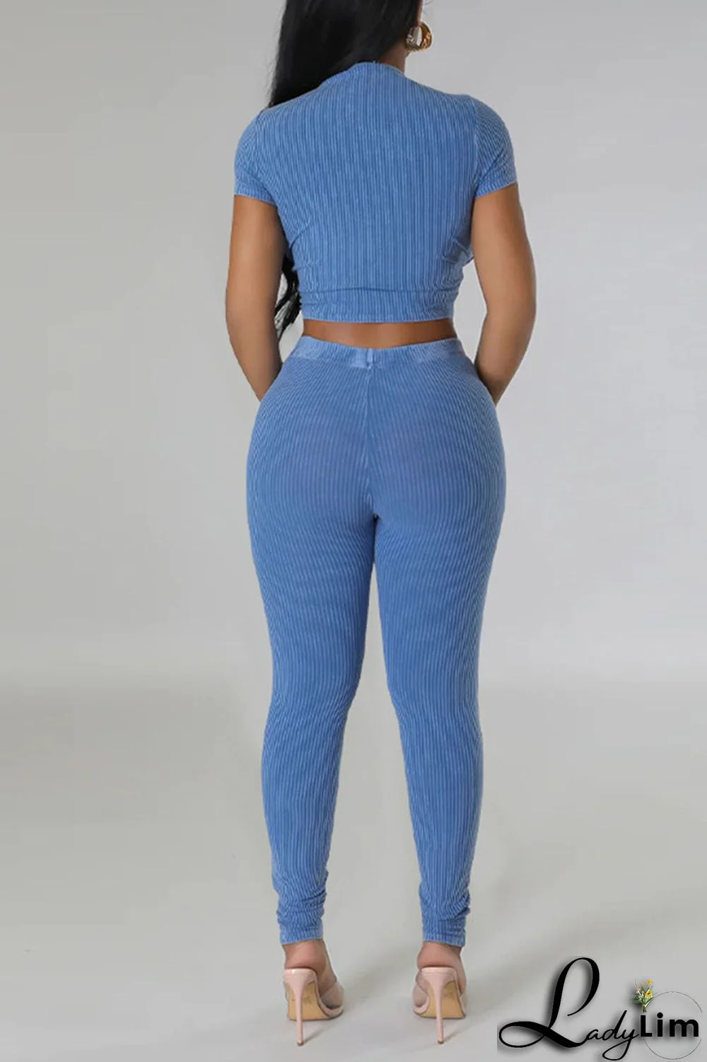 Black Sportswear Solid Patchwork O Neck Short Sleeve Two Pieces