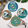 Ein Set (6 Stück) Miami Delfine aus Holz - 5d DIY Craft Coaster