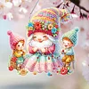 DIY Mothers Day Knitter Gnome Diamond Painting Single-sided Hanging Pendant