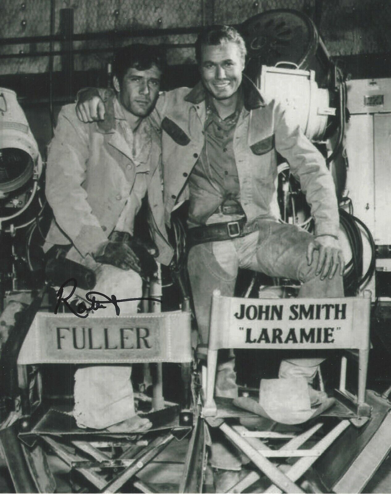 ROBERT FULLER SIGNED AUTHENTIC 'LARAMIE' 8x10 Photo Poster painting 3 w/COA WAGON TRAIN ACTOR