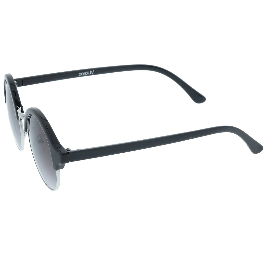 Classic Semi-Rimless Metal Nose Bridge P3 Round glasses 47mm