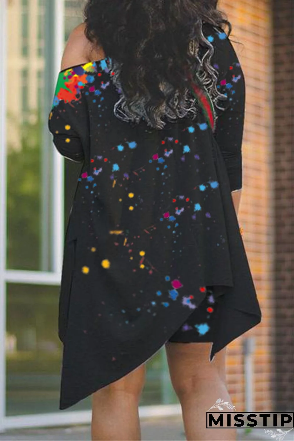 Burgundy Fashion Casual Print Basic Asymmetrical Oblique Collar Long Sleeve Two Pieces